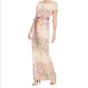 Adrianna Papell Floral-Print Column Gown